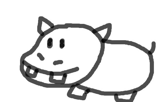 Twitpaint 何も本など見ないで あなたの記憶の中のカバの絵をかいてください